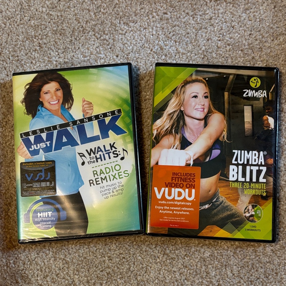 Leslie Sansone Just Walk DVD and Zumba Blitz DVD Set